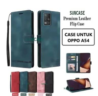 SUNCASE Oppo A54 cover hp model dompet multi fungsi flip case wallet leather SUNCASE BROWN