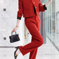 Yitimuceng Fall Winter Office Ladies Pant Suits for Women 2023 New Fashion Long Sleeve Single Breasted Slim Blazer 2 Piece Set