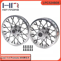 HR Losi 1:4 Promoto MX motorcycle aluminum alloy electric bike front and rear wheel rims, one vehicle