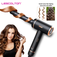 Lescolton Hair Curler Ceramic Curl Cooling Shot Cold Air Curling Iron One Step Hair Styling Tools Hair Waver Magic Curling