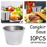 10pcs Sauce Cup 60ml 304 Stainless Steel Saus Container Tempat Cocolan Saus Wadah Saos Hot Pot Dippi
