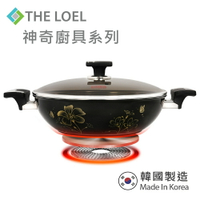 THE LOEL 韓國雙耳鑽石不沾鍋深炒鍋 30cm(附玻璃鍋蓋)
