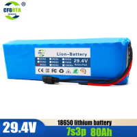 24V 80Ah 7S3P 18650 Li-ion Rechargeable Battery Pack 29.4v 80000mAh Electric Bike Moped Balance Scooter Rechargeable Battery