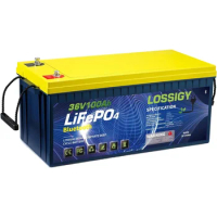 LOSSIGY 36V 100AH Bluetooth LiFePO4 Lithium Battery, Built in 100A BMS Peak Current 500A, 10 Yrs Lifespan, Perfect for Golf Cart