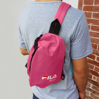 FILA 三角立體單肩包 斜背包 休閒包-粉色