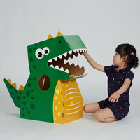 萬聖節 紙箱恐龍可穿幼兒園兒童玩具手工diy拼裝制作紙殼紙板紙盒霸王龍