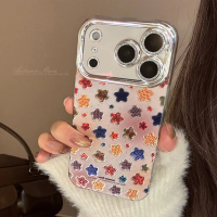 Plaid Polka Dot Star Case for iPhone 17 Pro Max, Glitter Case for iPhone 15, Lens Protector for iPho