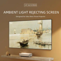2023 HOT ALR Ambient Light Rejecting CLR PET Black Crystal Frame Projection Screen 30"- 120" For Ultra Short Throw UST Projector