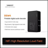 SIMGOT HiFi Audio Decoder DEW4 Earphone Amplifier Type-C to 3.5mm DAC AMP