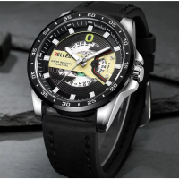 PROMO BELLEDA JAM TANGAN 9382 Tali Kulit Fashion Quartz Men Analog Watch Waterproof 30M