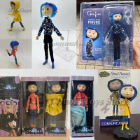 ตุ๊กตาอนิเมะ NECA คอรอลีน ฟิกเกอร์อนิเมะแบบต่อข้อได้ เสื้อกันฝน สเวตเตอร์ และเสื้อเชิ้ตลายทาง ของเล่