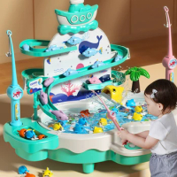 Children's Fishing Toys Magnetic Fish 1-3 Years Old Multi-Functional Track Fishing Table Birthday