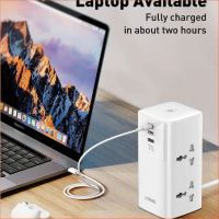 【Ready Stock】Universal Tower Power Strip Desktop Adapter 70W PD Charger 2 USB-C 1 USB-A Fast Chargin