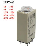 1pcs Power on Delay Time Relay H3Y-2 Small 8-pinDC12V24vAC220v Timer Switch 1S 3S 5S 30S 60S 5M 10M 30M 60M