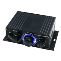 Mini DC12V Professional Car Power Amplifier HIFI Bass Audio Speaker Amplifier Subwoofer 2 Channel Home Theater Sound System