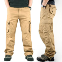 Cargo Pants Men Working Pants Men Workwear Sport Trousers Multi Pocket Loose Straight Leg Pants Male Plus Size Men's Cargo Pants