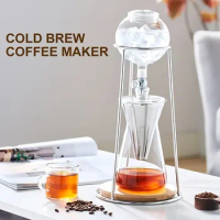 1pc Household Coffee Server, Cold Brew Coffee Maker, Adjustable Drip Speed, With Stainless Steel Fine Filter, Mini Ice Drip Pot,