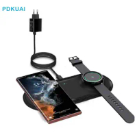 2 in 1 25W Dual Wireless Charger Pad for Samsung Galaxy Z Filp 4/Z Fold 4/S22 Ultra/S21/S20/S10 Galaxy Watch 5 4 Active 2 1