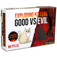 Exploding Kittens Good vs Evil 55 Cards Elevate with New Characters Family Games for Kids and Adults Funny Card Games Board Game