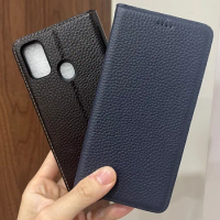Magnet Genuine Leather Skin Flip Wallet Book Phone Case Cover On For Samsung Galaxy M12 M21 M31 M31s Global M 12 31 21 64/128 GB