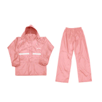 【Rainfreem】超透氣 雨衣 兩件式雨衣 雨褲 機車雨衣 露營登山 外送通勤 - 珊瑚粉