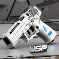 USP Shell Throwing Pistol Continuous Firing Airsoft Blowback Soft Bullet Gun Empty Hanging Weapon Children's Toy Boys Gift