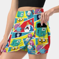 Adventure Time Characters Women's skirt With Pocket Vintage Skirt Printing A Line Skirts Summer Clothes Adventure Time