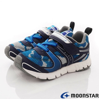 ★日本月星Moonstar機能童鞋-TSUKIHOSHI系列寬楦軟式彎曲護踝護運動鞋款80A5藍(中小童段)