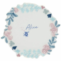 小禮堂 迪士尼 愛麗絲 造型陶瓷圓盤 點心盤 沙拉盤 餅乾盤 蛋糕盤 (藍 玫瑰邊)