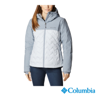 Columbia哥倫比亞 女款-Omni Tech防水極暖連帽羽絨外套-灰藍 UWR35550GL/IF