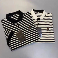 Summer Polo Shirt, Men's Polo Shirt, Striped Short Sleeve, Men's Shirt Collar, Half Sleeve, Lapel T-