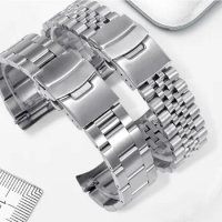 New Solid 18mm 20mm 21mm 22mm 24mm Jubilee Watch Band Stainless Steel Bracelet Strap For Seiko