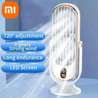 Xiaomi Electric Fan 720° Strong Wind Cooling USB LED Display 5 Speed Adjustment Desktop Tower Fan For Home Office