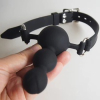 BDSM Medical Silicone 3 Ball Mouth Gag,Bondage Restraint Slave Gags Deep Throating,Sex Toys for Couple,Role Play,Adult Games