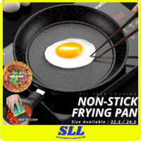 22.5cm 24.5cm Non-Stick Frying Pan Black Durable Scratch Resistant Superior Induction Oil Free Cooki