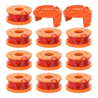 Trimmer Spool Line for Worx,12 Pack WA0010 Edger Spools Replacement for Worx, Trimmer Line Refills 0.065 Inch for Worx