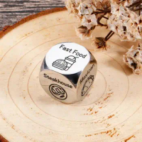 Metal Food Decider Dice Stainless Steel Food Decision Dice Set for Fast Food Pizza Sushi Chinese Steakhouse for Boyfriend