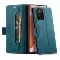 For Samsung Note10 Note10+ Note20 Note 10 20 Ultra Plus Leather Flip Cover All Edges Magnetic Fashion Business Card Pocket
