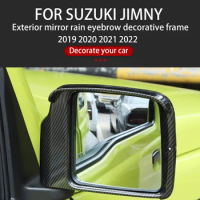 Car Rearview Mirror Rain Eyebrow Decoration Frame Cover Sticker for Suzuki Jimny 2019 2020 2021 2022 Car Accessories Exterior