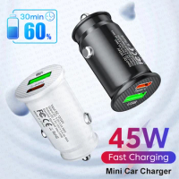 For APPLE Original 45W USB Type C Car Charger For iPhone 11 12 13 14 Pro Max Xiaomi Fast Charging Lightning Cable Phone Adapter