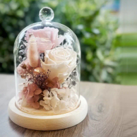 【KAZA LAMOUR】永恆之心永生花玻璃盅-有燈