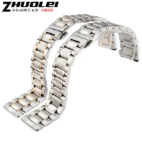 Watch Accessories Silver Solid Stainless Steel Replacement Watch Band Strap Band 16mm 18mm 19mm 20mm 21mm