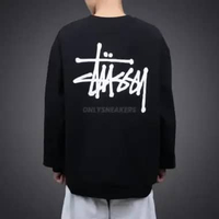 STUSSY BASIC STUSSY BLACK CREWNECK S