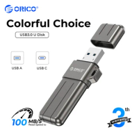 ORICO USB 3.2 USB Flash Drives 32GB 64GB 128GB 256GB Pen Drive Memory Stick Metal U Disk Colorful Pendrive for Type-C USB A