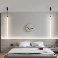 床頭吊燈輕奢極簡長線客廳背景墻燈北歐現代簡約主臥室吊燈床頭燈