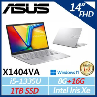 【ASUS】VivoBook 14吋X1404VA-0031S1335U (i5-1335U/8G+16G/1TB)
