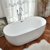 優樂悅~亞克力家用小戶型浴缸恒溫薄邊浴缸獨立式可移動無縫一體貴妃浴缸