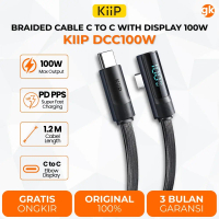KIIP Kabel Data DCC 100W Fast Charging Braided Cable C To C Digital Display