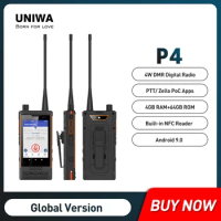 UNIWA P4 Octa Core Mobile Phone 4G 64G IP68 Waterproof Cellphone 4W DMR Analog Walkie Talkie 3000mAh Android 9 Smartphone MT6762