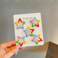 OEM SK-C1521 Jepit Rambut Isi 5 PCS Bentuk Bintang Bunga Warna Warni / Hair Clip Anak Cute Colorfull